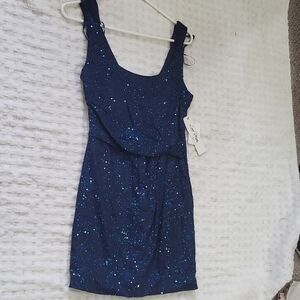 Love Reign Navy Sequin Mini Dress